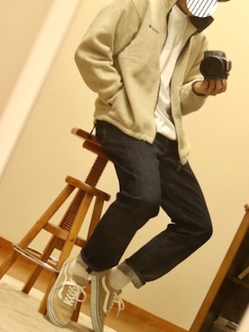 「テーパードデニム」｜「アイテム（その他アウター）」を使った、ヒムラマンさん（メンズ・170cm）の秋コーディネート