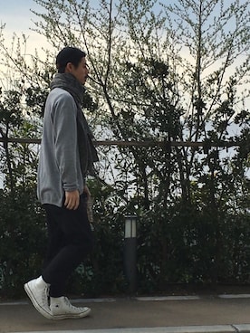 「Graphpaper（グラフペーパー）のアイテム（ニット/セーター）」を使った、inadenさん（メンズ・175cm）の春コーディネート