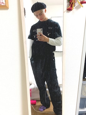 「H&M（エイチ・アンド・エム）のアイテム（ハンチング/ベレー帽）」を使った、nayさん（メンズ・178cm）の秋コーディネート