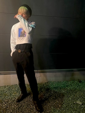 「H&M（エイチ・アンド・エム）のアイテム（ハンチング/ベレー帽）」を使った、nayさん（メンズ・178cm）の秋コーディネート