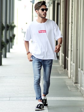 「アンクルデニム」｜JIGGYS SHOP PRESSさん（メンズ・180cm）の夏コーディネート