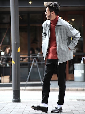 「jiggys shop（ジギーズショップ）のアイテム（ブルゾン）」を使った、JIGGYS SHOP PRESSさん（メンズ・180cm）の秋コーディネート