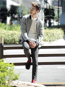 「jiggys shop（ジギーズショップ）のアイテム（MA-1）」を使った、JIGGYS SHOP PRESSさん（メンズ・180cm）の冬コーディネート