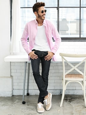 「BDシャツ」｜JIGGYS SHOP PRESSさん（メンズ・180cm）の冬コーディネート