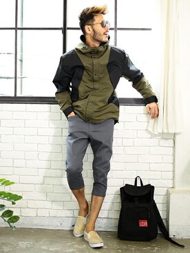 「jiggys shop（ジギーズショップ）のアイテム（チノパンツ）」を使った、JIGGYS SHOP PRESSさん（メンズ・180cm）の春コーディネート