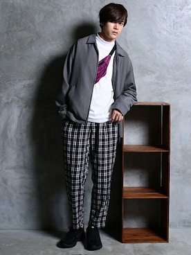 「ゆったりシルエット」｜「アイテム（ブルゾン）」を使った、JIGGYS SHOP PRESSさん（メンズ・180cm）の春コーディネート
