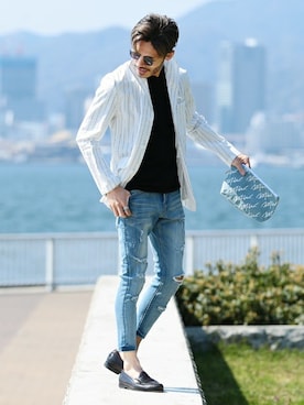 「jiggys shop（ジギーズショップ）のアイテム」を使った、JIGGYS SHOP PRESSさん（メンズ・180cm）の春コーディネート