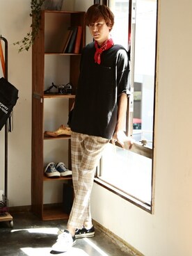 「NIIRUS（ニールス）のアイテム」を使った、JIGGYS SHOP PRESSさん（メンズ・180cm）の春コーディネート