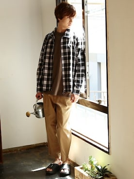 「柄物」｜「アイテム（ブルゾン）」を使った、JIGGYS SHOP PRESSさん（メンズ・180cm）の春コーディネート