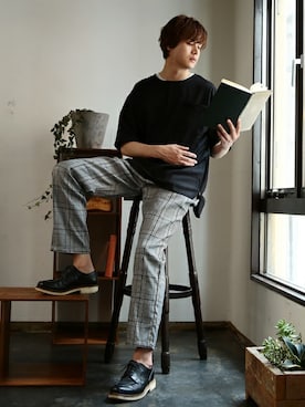 「NIIRUS（ニールス）のアイテム」を使った、JIGGYS SHOP PRESSさん（メンズ・178cm）の春コーディネート