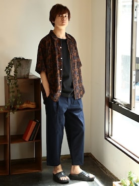 「NIIRUS（ニールス）のアイテム」を使った、JIGGYS SHOP PRESSさん（メンズ・180cm）の春コーディネート