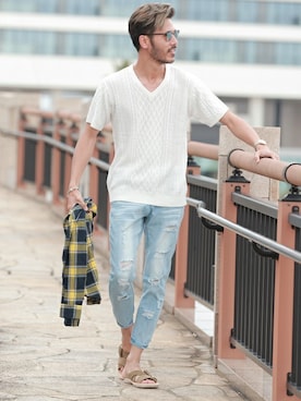 「jiggys shop（ジギーズショップ）のアイテム」を使った、JIGGYS SHOP PRESSさん（メンズ・180cm）の夏コーディネート