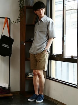 「NIIRUS（ニールス）のアイテム」を使った、JIGGYS SHOP PRESSさん（メンズ・178cm）の春コーディネート