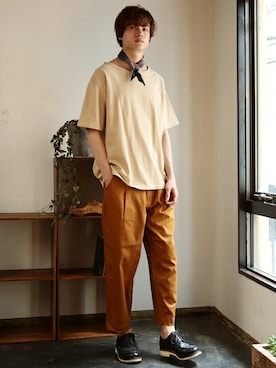 「NIIRUS（ニールス）のアイテム」を使った、JIGGYS SHOP PRESSさん（メンズ・180cm）の春コーディネート