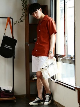 「NIIRUS（ニールス）のアイテム」を使った、JIGGYS SHOP PRESSさん（メンズ・178cm）の夏コーディネート