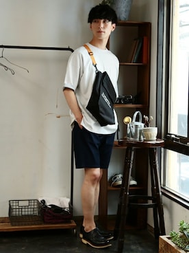 「NIIRUS（ニールス）のアイテム」を使った、JIGGYS SHOP PRESSさん（メンズ・178cm）の夏コーディネート