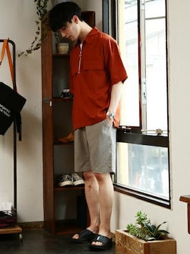 「NIIRUS（ニールス）のアイテム」を使った、JIGGYS SHOP PRESSさん（メンズ・178cm）の夏コーディネート