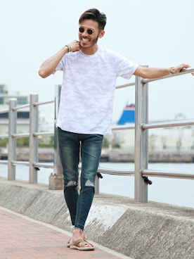 「jiggys shop（ジギーズショップ）のアイテム」を使った、JIGGYS SHOP PRESSさん（メンズ・180cm）の夏コーディネート