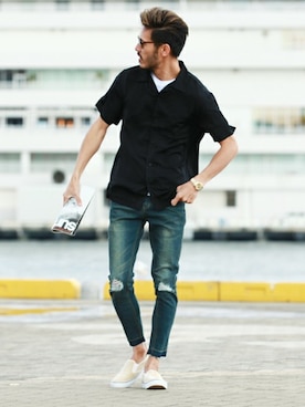 「jiggys shop（ジギーズショップ）のアイテム」を使った、JIGGYS SHOP PRESSさん（メンズ・180cm）の夏コーディネート