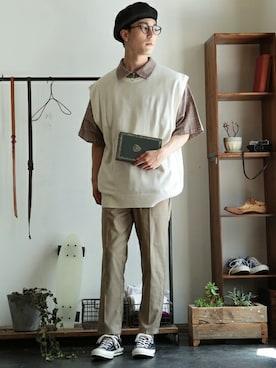 「NIIRUS（ニールス）のアイテム」を使った、JIGGYS SHOP PRESSさん（メンズ・178cm）の夏コーディネート