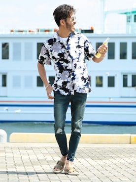 「jiggys shop（ジギーズショップ）のアイテム」を使った、JIGGYS SHOP PRESSさん（メンズ・180cm）の夏コーディネート