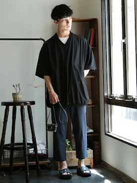 「NIIRUS（ニールス）のアイテム」を使った、JIGGYS SHOP PRESSさん（メンズ・178cm）の夏コーディネート