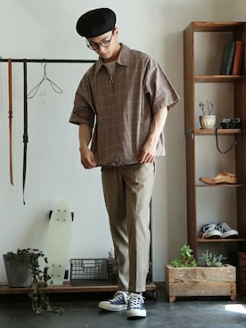 「NIIRUS（ニールス）のアイテム」を使った、JIGGYS SHOP PRESSさん（メンズ・178cm）の夏コーディネート