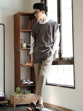 「NIIRUS（ニールス）のアイテム」を使った、JIGGYS SHOP PRESSさん（メンズ・178cm）の夏コーディネート