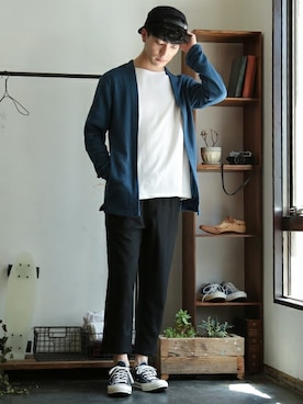 「NIIRUS（ニールス）のアイテム」を使った、JIGGYS SHOP PRESSさん（メンズ・178cm）の夏コーディネート