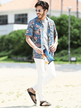 「jiggys shop（ジギーズショップ）のアイテム」を使った、JIGGYS SHOP PRESSさん（メンズ・180cm）の夏コーディネート