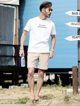 「jiggys shop（ジギーズショップ）のアイテム」を使った、JIGGYS SHOP PRESSさん（メンズ・180cm）の夏コーディネート