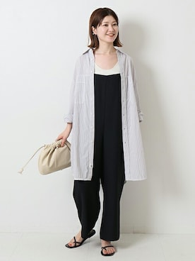 「Spick & Span（スピックアンドスパン）のアイテム（オールインワン・サロペット）」を使った、RIKAさん（レディース・160cm）の夏コーディネート
