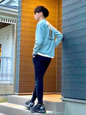 「UNIQLO（ユニクロ）のクルーネックＴ（長袖）（Tシャツ/カットソー）」を使った、Kantamさん（メンズ・168cm）の春コーディネート