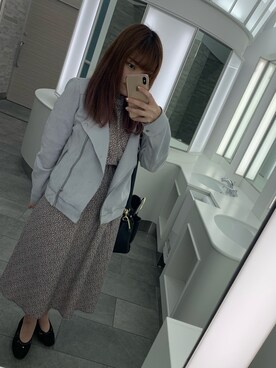 「AS KNOW AS PINKY（アズノゥアズピンキー）のアイテム（ライダースジャケット）」を使った、chachaさん（レディース・152cm）の春コーディネート