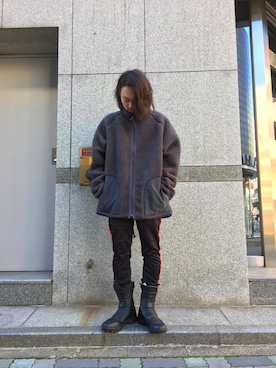 「Yohji Yamamoto（ヨウジヤマモト）のアイテム（ジャケット/アウター）」を使った、kazuya muraiさん（メンズ・168cm）の冬コーディネート