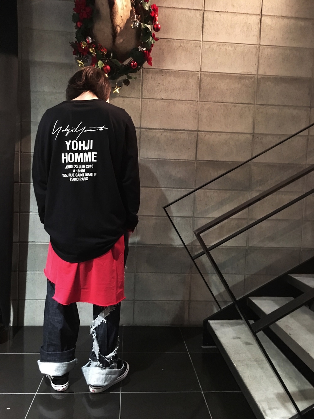 「yohjiyamamoto、sulvam、VANS、street、Japan、LHP、LHP名古屋」｜「Yohji Yamamotoのアイテム（デニムパンツ、ブルー系）」を使った、kazuya muraiさん（メンズ・168cm）の冬コーディネートの1枚目の写真
