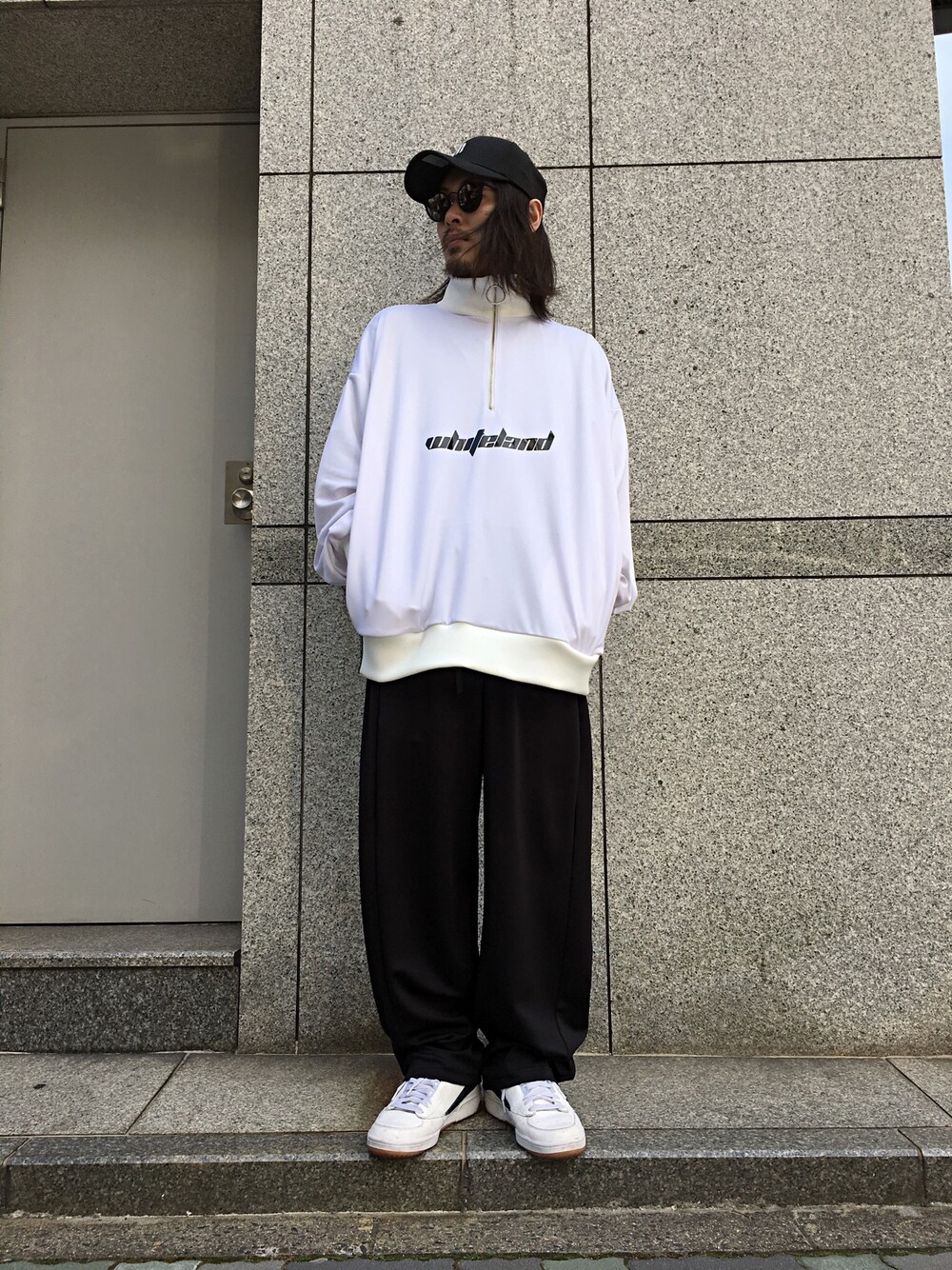 「LHP、Danke schon、花粉症、adsr、LHP名古屋、gosharubchinskiy、WHITELAND BLACKBURN」｜「WHITELANDのWHITELAND/ホワイトランド/Basket Jersey Pants（その他パンツ、ブラック系）」を使った、kazuya muraiさん（メンズ・168cm）の春コーディネートの1枚目の写真