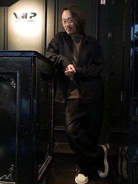 「FLAGSTUFF（フラグスタフ）のアイテム（トップス）」を使った、kazuya muraiさん（メンズ・168cm）の春コーディネート