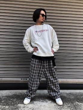 「アイテム（スウェット）」を使った、kazuya muraiさん（メンズ・168cm・30代）の夏コーディネート