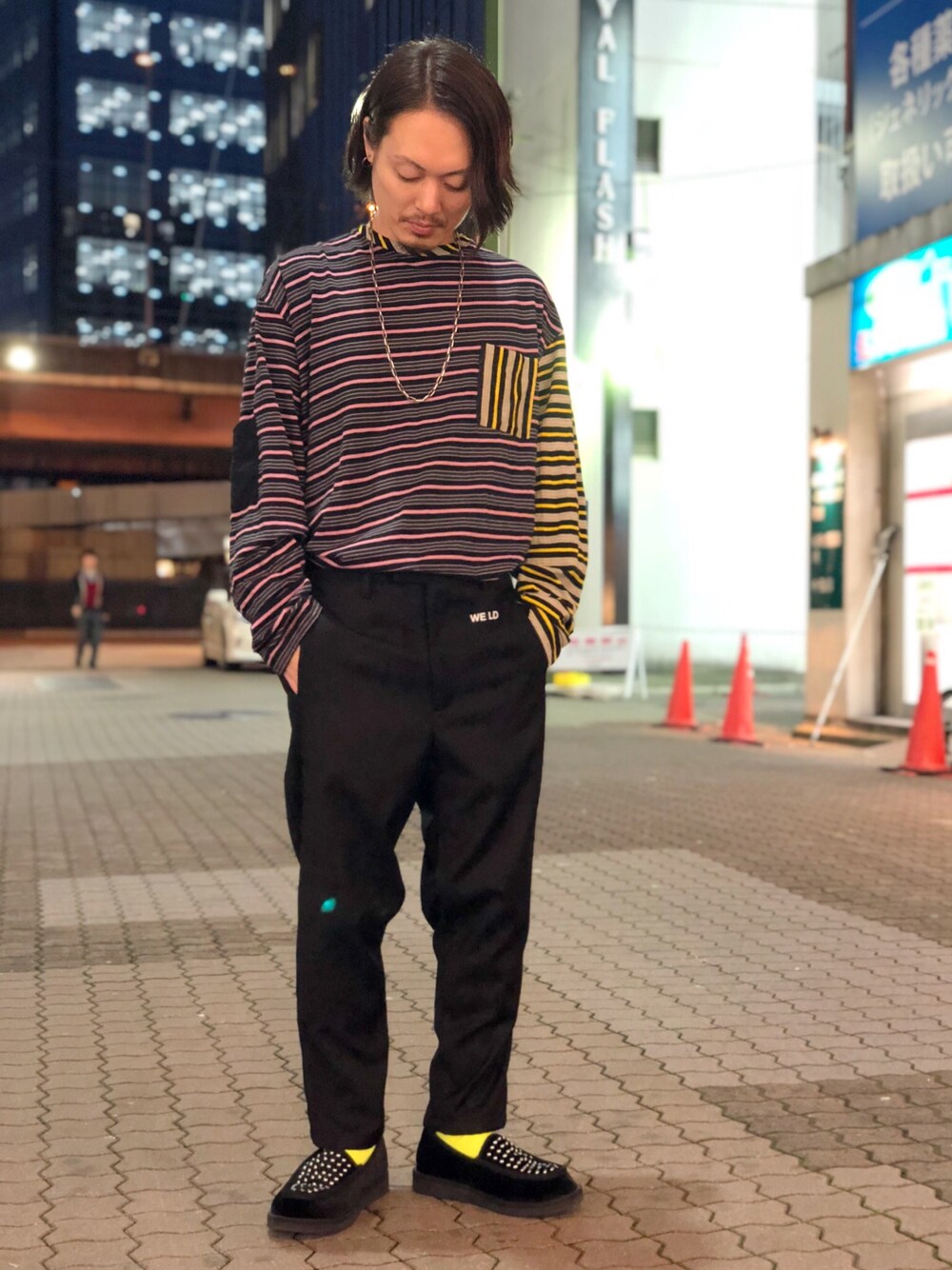 「スポーツMIX'18秋、PALM ANGELS、suicoke、WHITELAND BLACKBURN、Danke schon、MARNI、mode、LHP、LHP上野、シンプルコーデ」｜「Palm Angelsのアイテム（スリッポン、ブラック系）」を使った、kazuya muraiさん（メンズ・168cm）の秋コーディネートの1枚目の写真