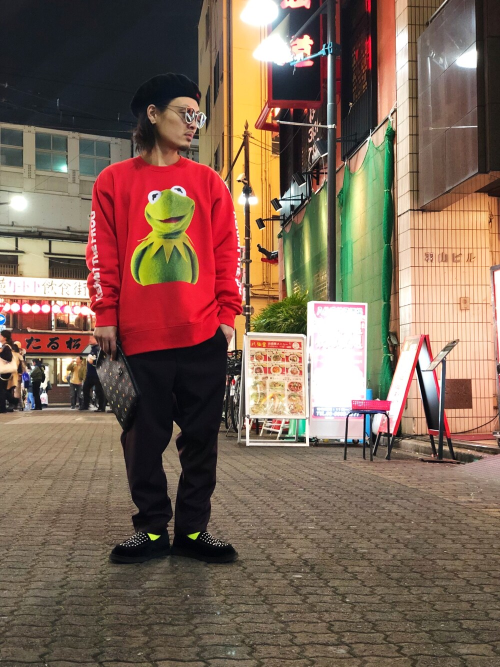 「冬、オトナカジュアル、カーミット、WHITELAND BLACKBURN、Danke schon、LHP、LHP上野、上野、adsr、MCM」｜「Palm Angelsのアイテム（スリッポン、ブラック系）」を使った、kazuya muraiさん（メンズ・168cm）の冬コーディネートの1枚目の写真