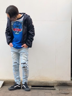 「アイテム（スウェット）」を使った、kazuya muraiさん（メンズ・168cm・30代）の冬コーディネート