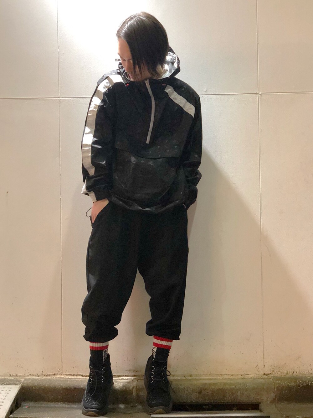 「パステル映える春、ブラック、スポーツミックス、MCM、WHITELAND BLACKBURN、blackmeans、LHP、LHP上野、上野」｜「MCMのアイテム（ジャケット/アウター、ブラック系）」を使った、kazuya muraiさん（メンズ・168cm）の春コーディネートの1枚目の写真