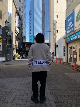 「WHITELAND（ホワイトランド）のアイテム（カーディガン/ボレロ）」を使った、kazuya muraiさん（メンズ・168cm）の冬コーディネート