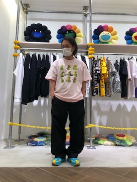 「WHITELAND（ホワイトランド）のアイテム（Tシャツ/カットソー）」を使った、kazuya muraiさん（メンズ・168cm）の夏コーディネート