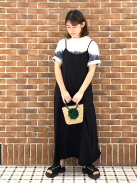 「coen（コーエン）のシーグラスミニかごバッグ（バスケット）（かごバッグ）」を使った、coen    あべさん（レディース・158cm）の春コーディネート