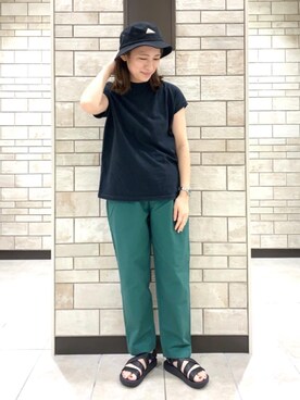 「KELTY（ケルティ）のアイテム（帽子）」を使った、coen    あべさん（レディース・158cm）の夏コーディネート