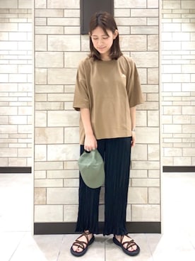 「coen（コーエン）のアイテム（キャップ）」を使った、coen    あべさん（レディース・158cm）の夏コーディネート