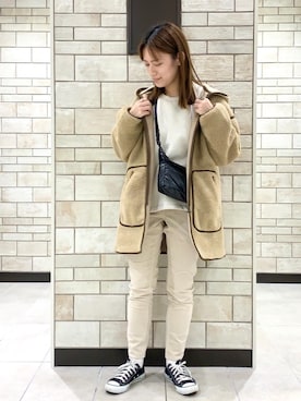 「coen（コーエン）のアイテム（ブルゾン）」を使った、coen    あべさん（レディース・158cm）の秋コーディネート