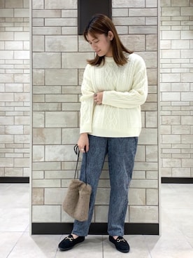 「ALBEROLA（アルベローラ）のアイテム」を使った、coen    あべさん（レディース・158cm）の秋コーディネート